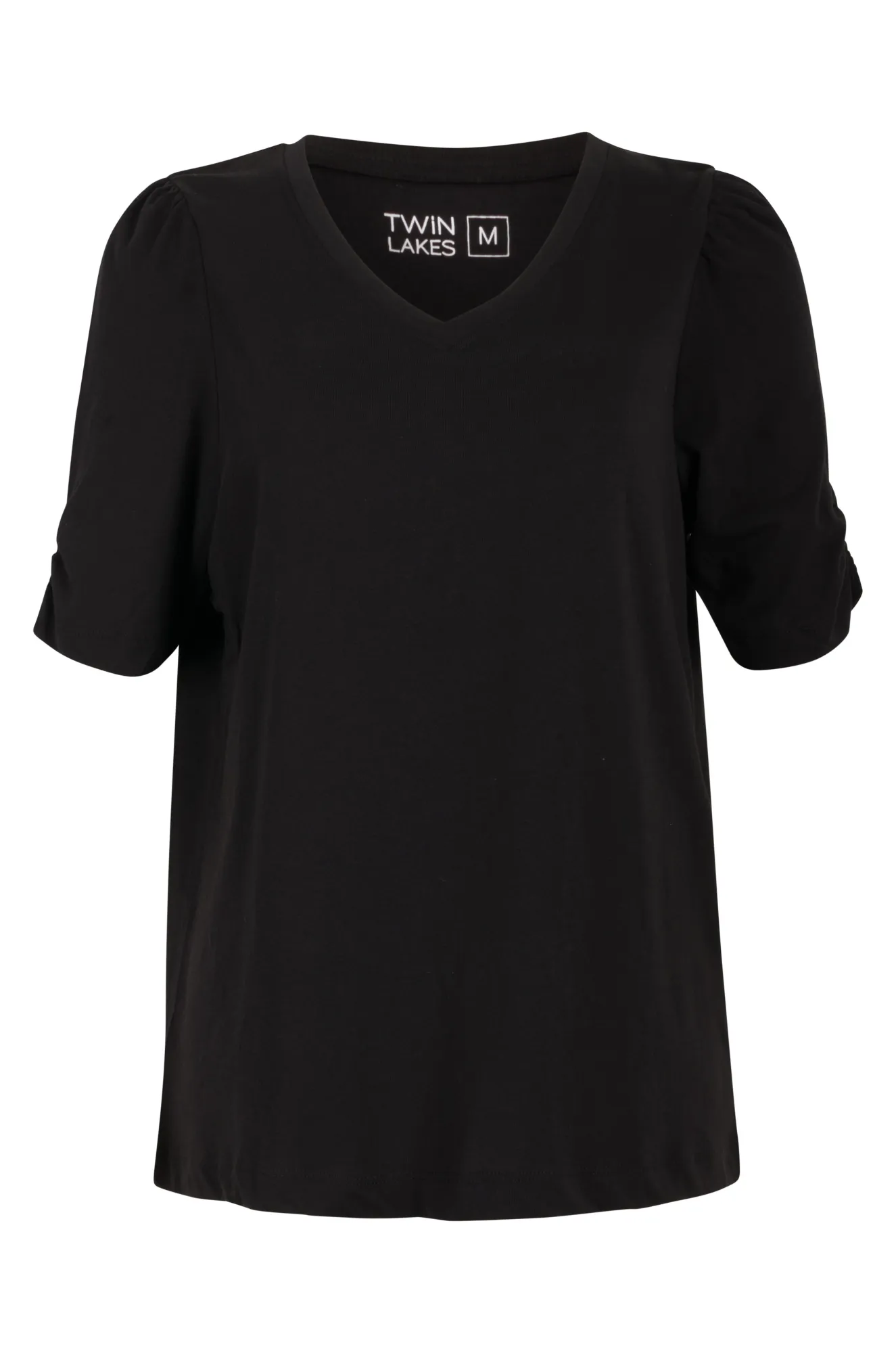 100% Cotton V neck T-Shirt | Black | 6002YY