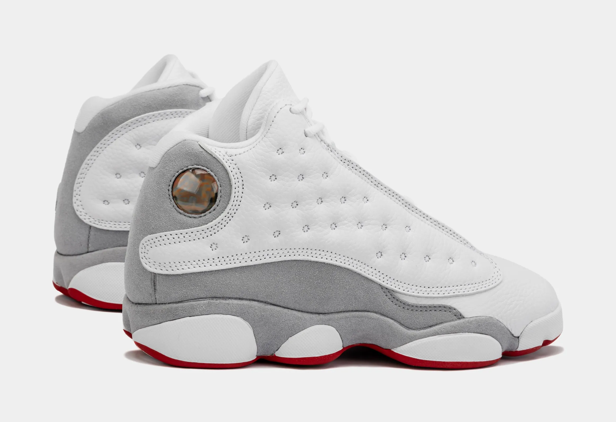 Air Jordan 13 Retro Wolf Grey Grade School Lifestyle Shoes (White/Grey) Free Shipping