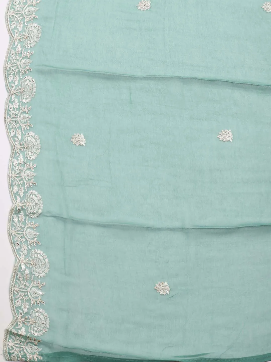 All Over Embroidery Crepe Unstitched Suit Piece With Dupatta