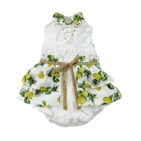 Amalfi Lemon Print Linen Romper