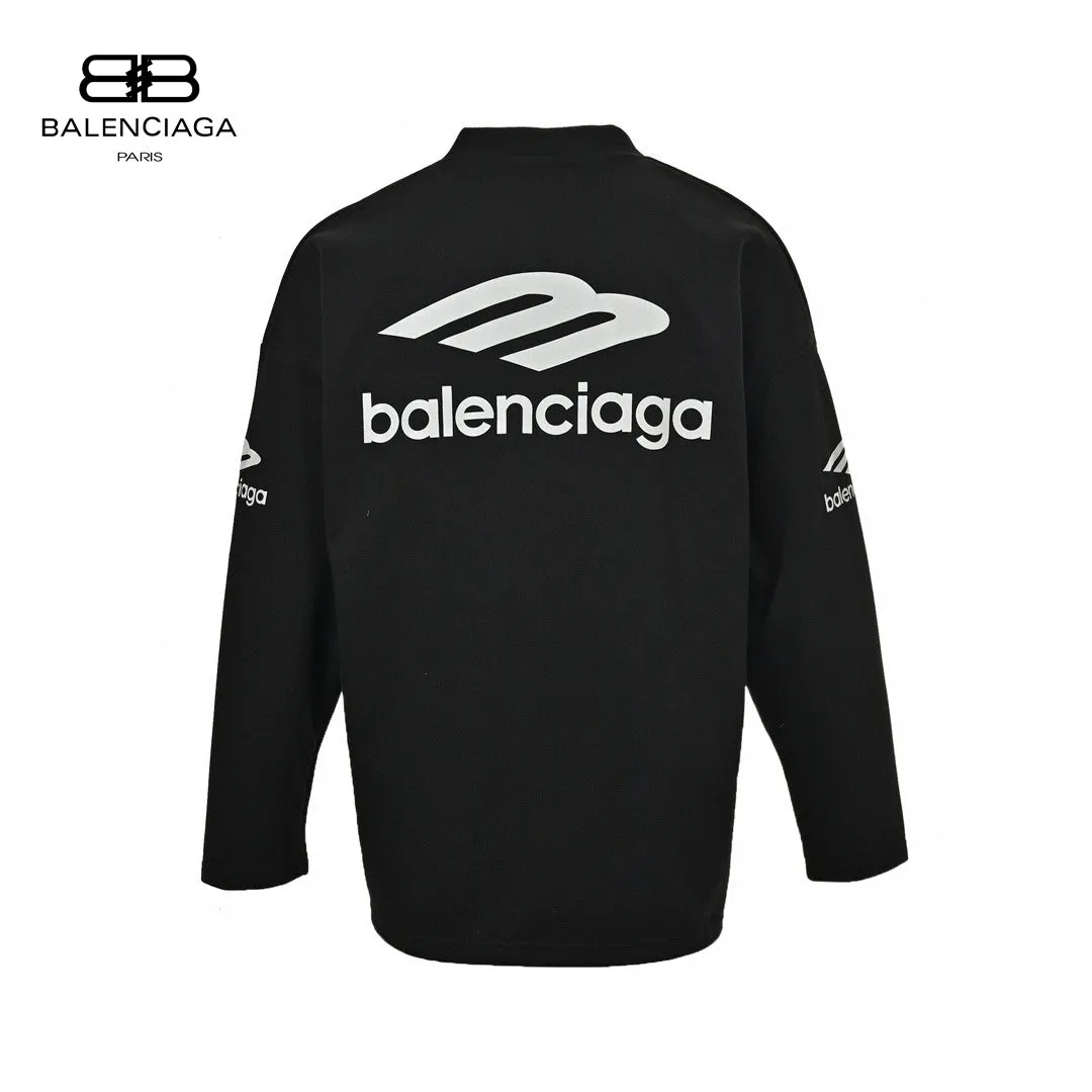 Balenciaga Long Sleeve Logo Shirt - Black