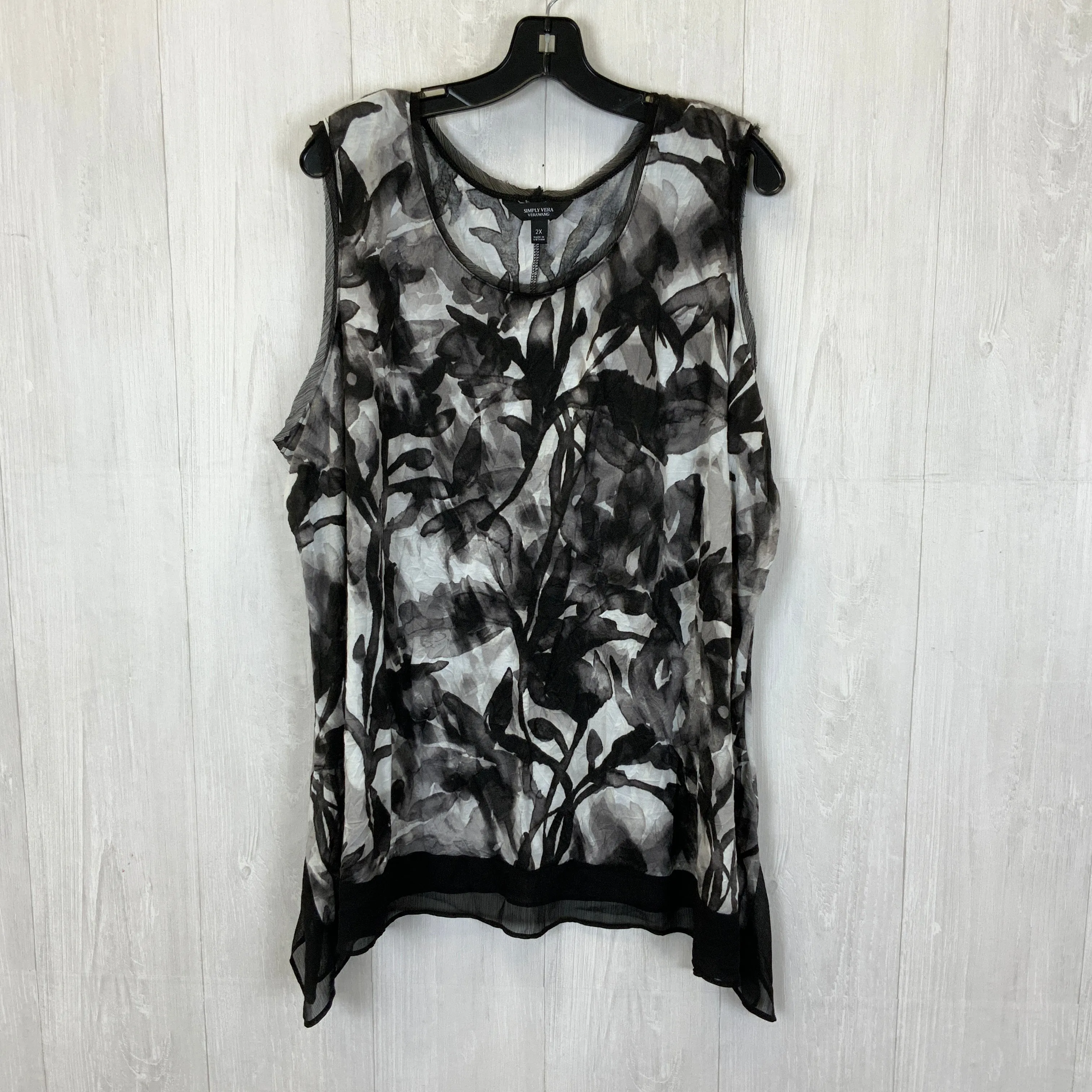 Black & White Tank Top Simply Vera, Size 2x