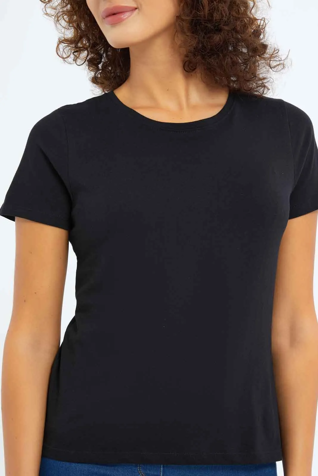 Black Short Sleeve Crew Neck T-Shirt