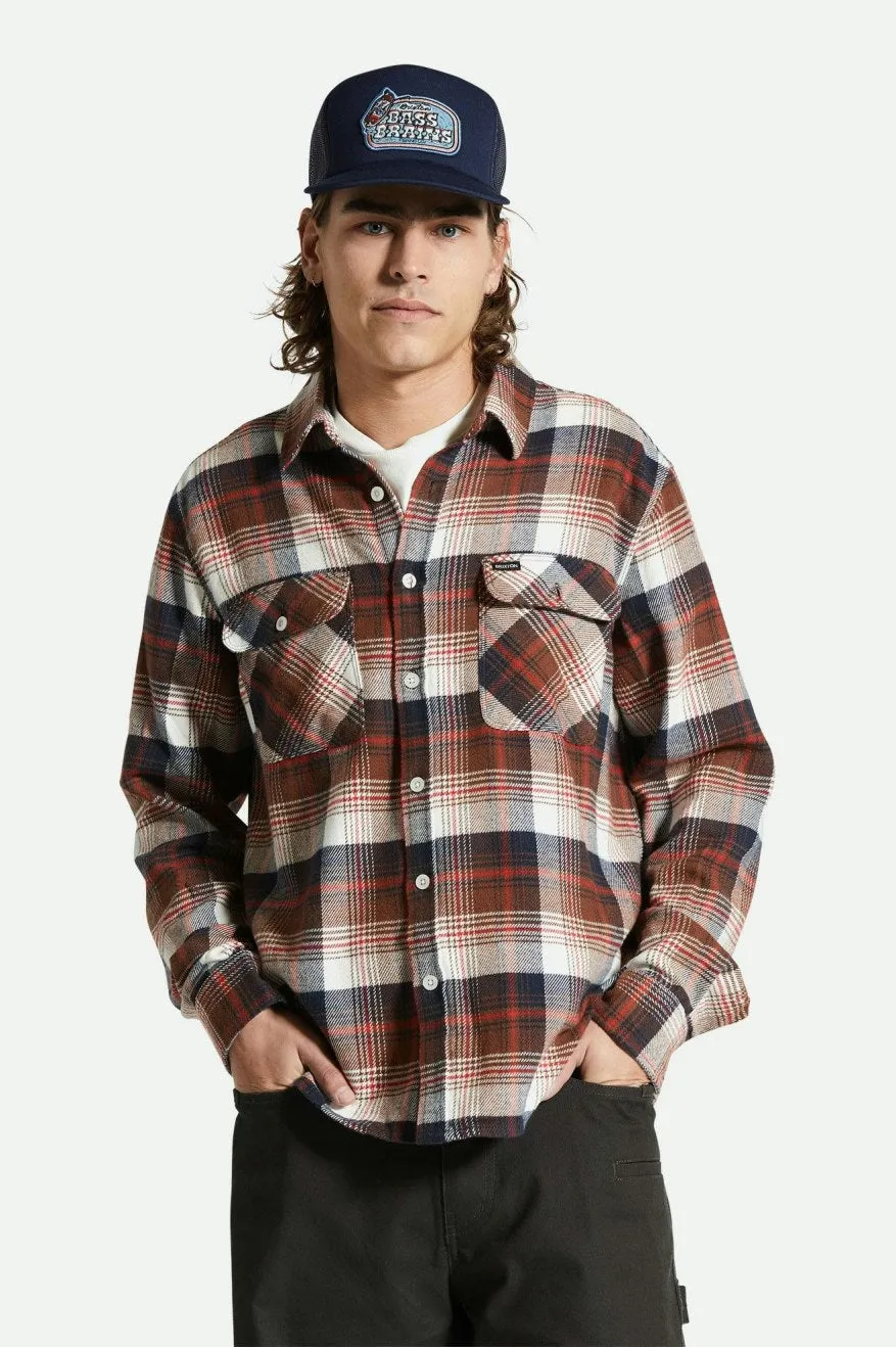 Bowery Flannel - Washed Navy/Sepia/Off White