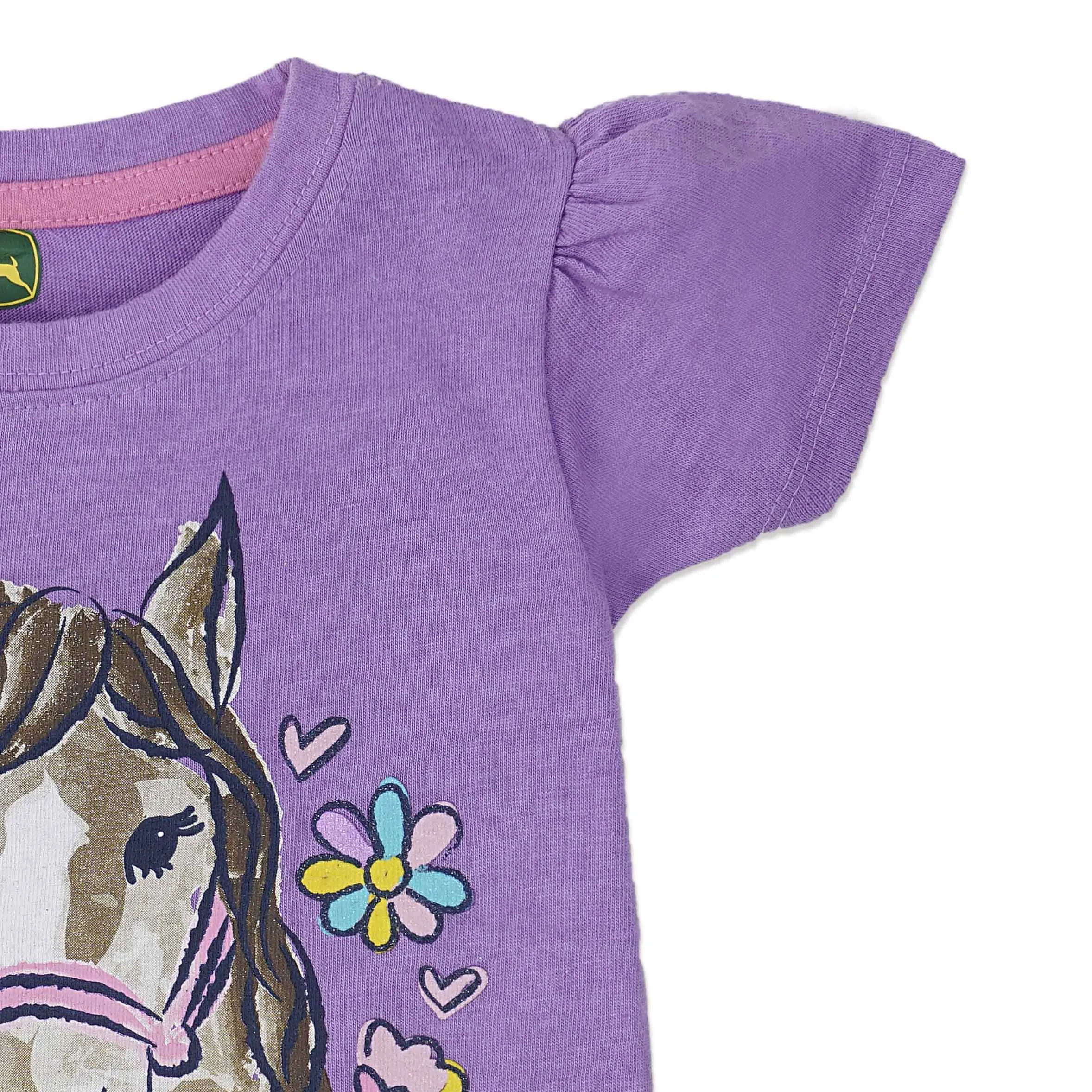 C1479 JO DE Sabg Horse in Garden Purple T-Shirt