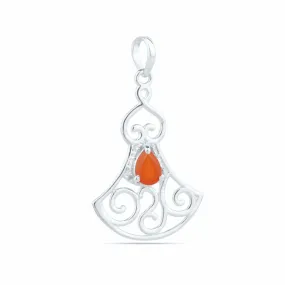 Carnelian Pendant Carnelian Pear Pendant Sterling Silver Womens Jewellery Carnelian silver orange Pendant