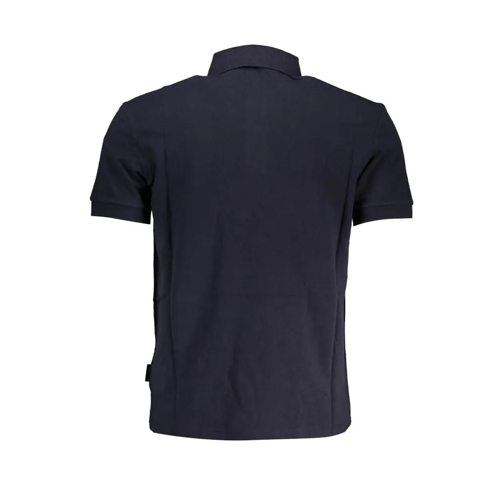 Chic Blue Short-Sleeved Cotton Polo