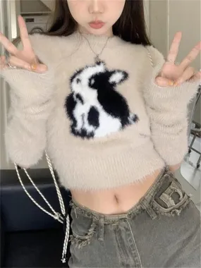 Cropped Bunny Pullover