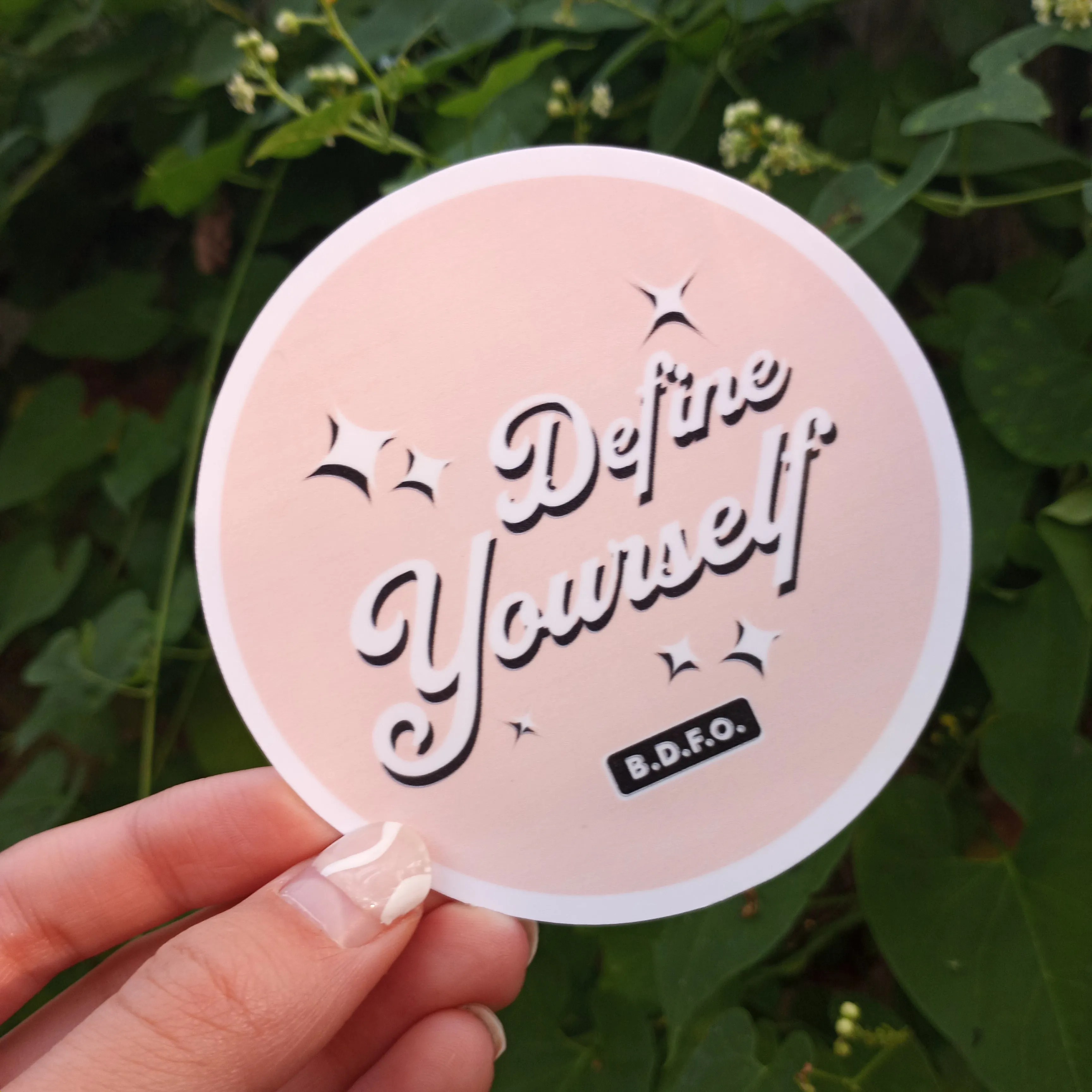 Define Yourself Vintage Sticker