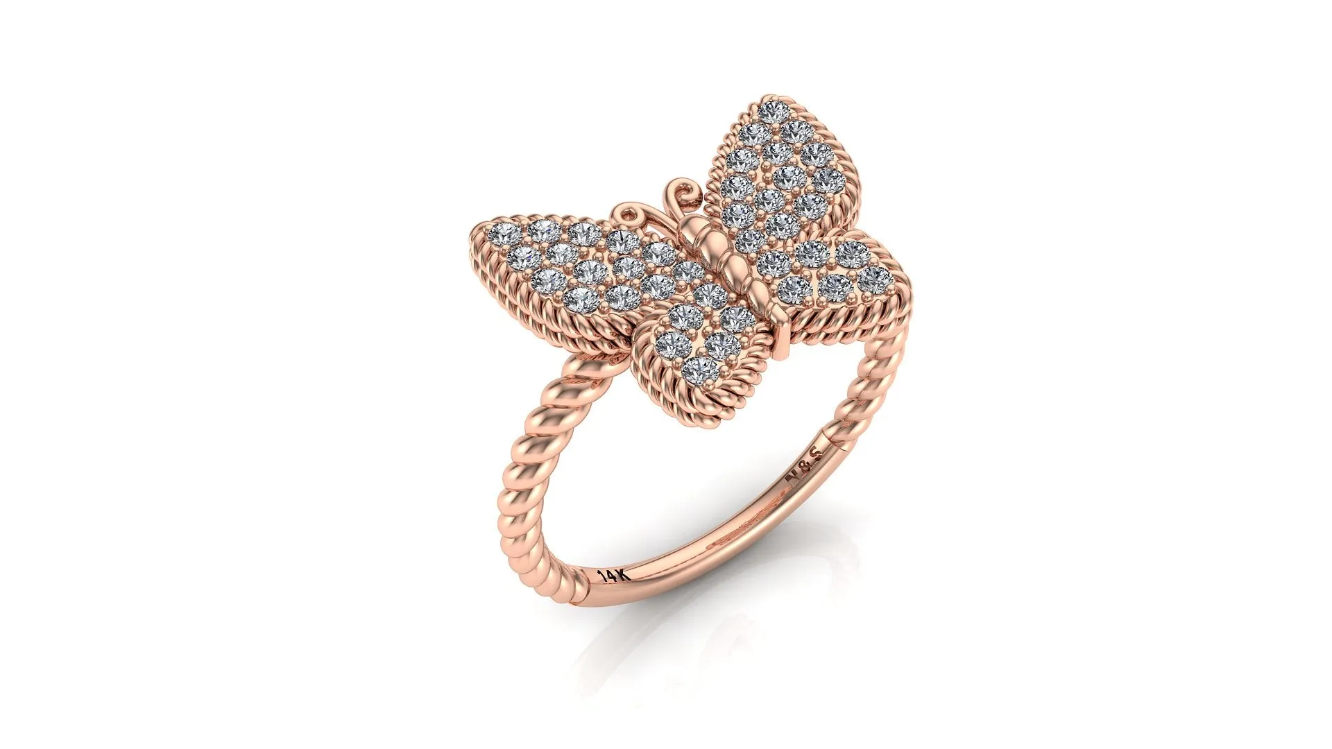 Diamond Butterfly Ring NIJ013