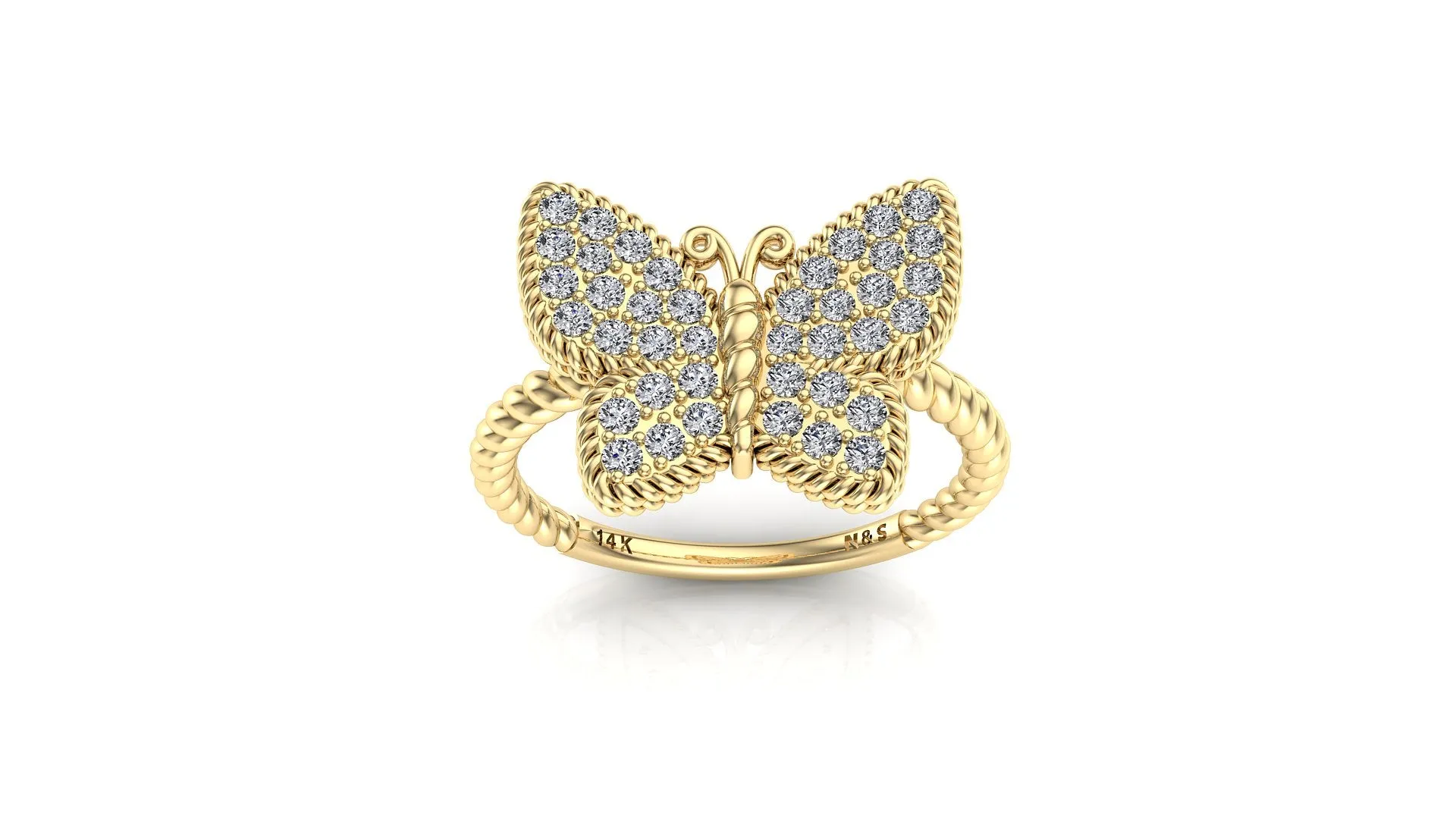 Diamond Butterfly Ring NIJ013