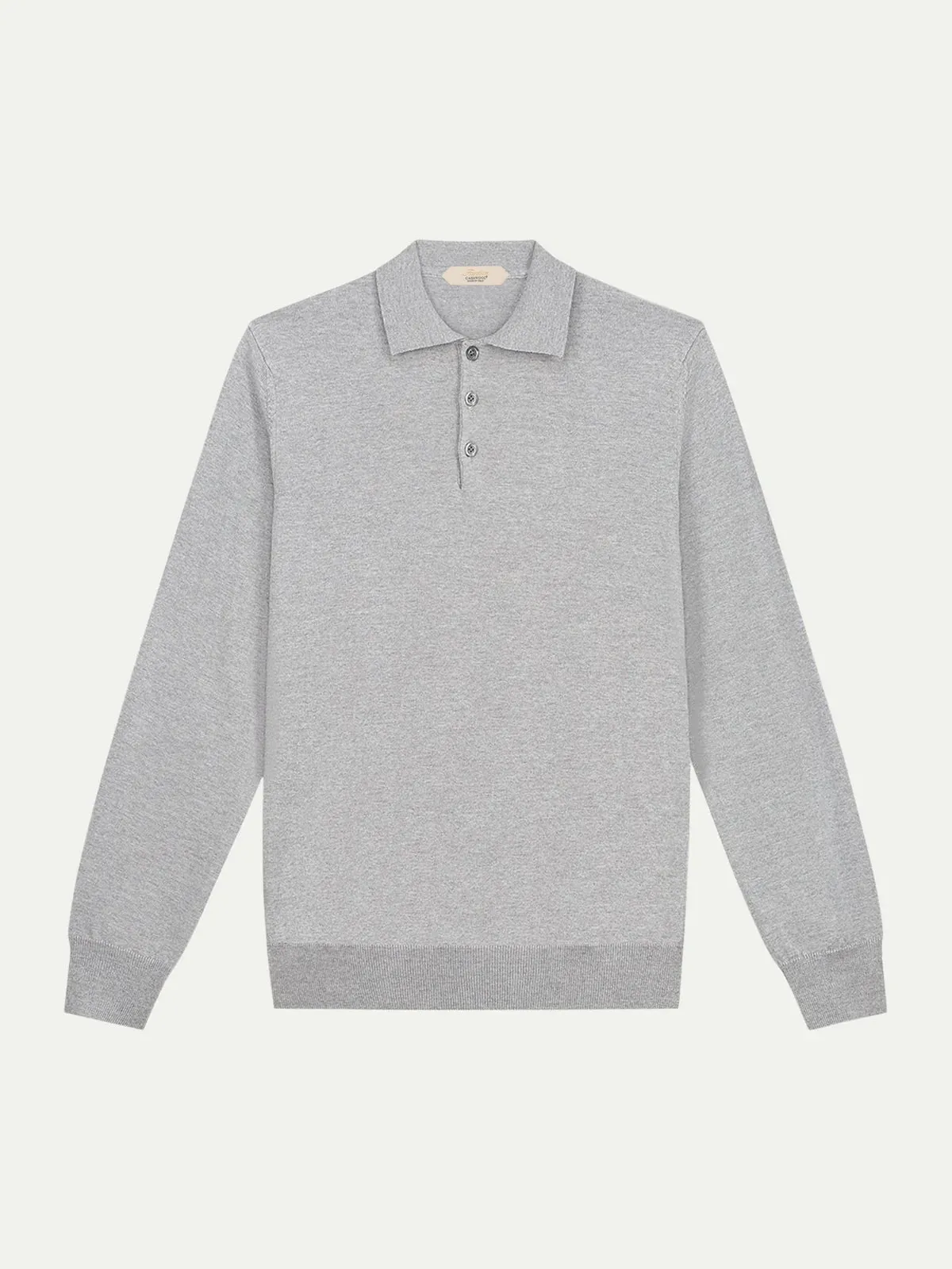 Extrafine Merino Polo Light Grey