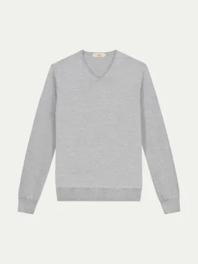 Extrafine Merino V-Neck Light Grey