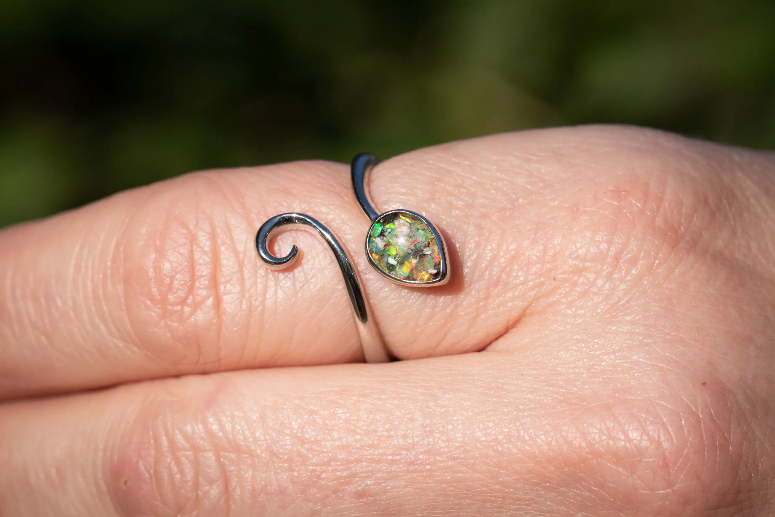 Floating Leaf Opal Ring