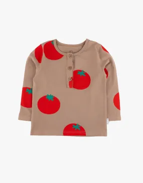 Garden Tomato Henley - Tomato Print