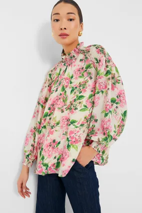 Gossamer Pink Hydrangea Lydia Blouse