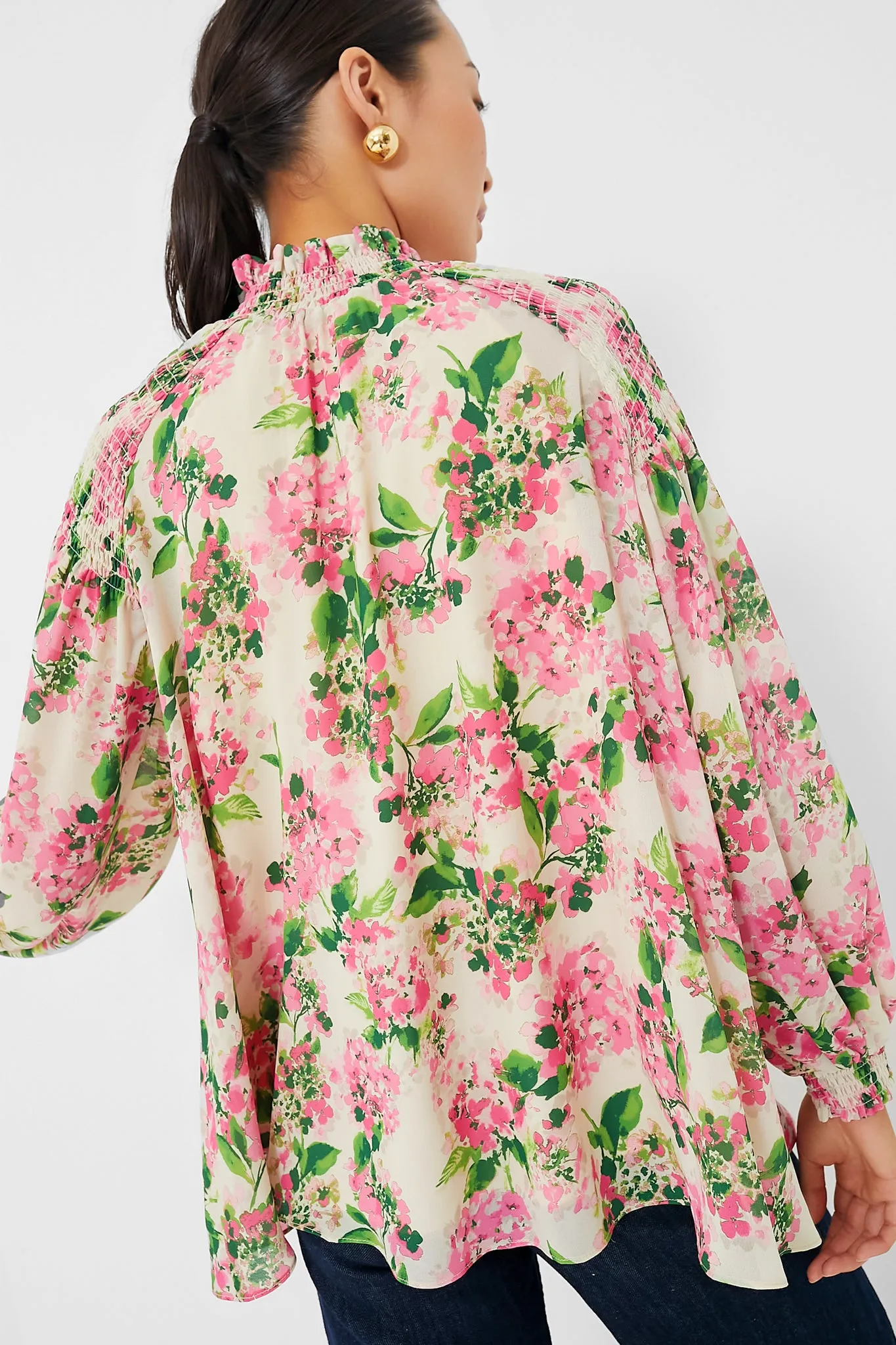 Gossamer Pink Hydrangea Lydia Blouse