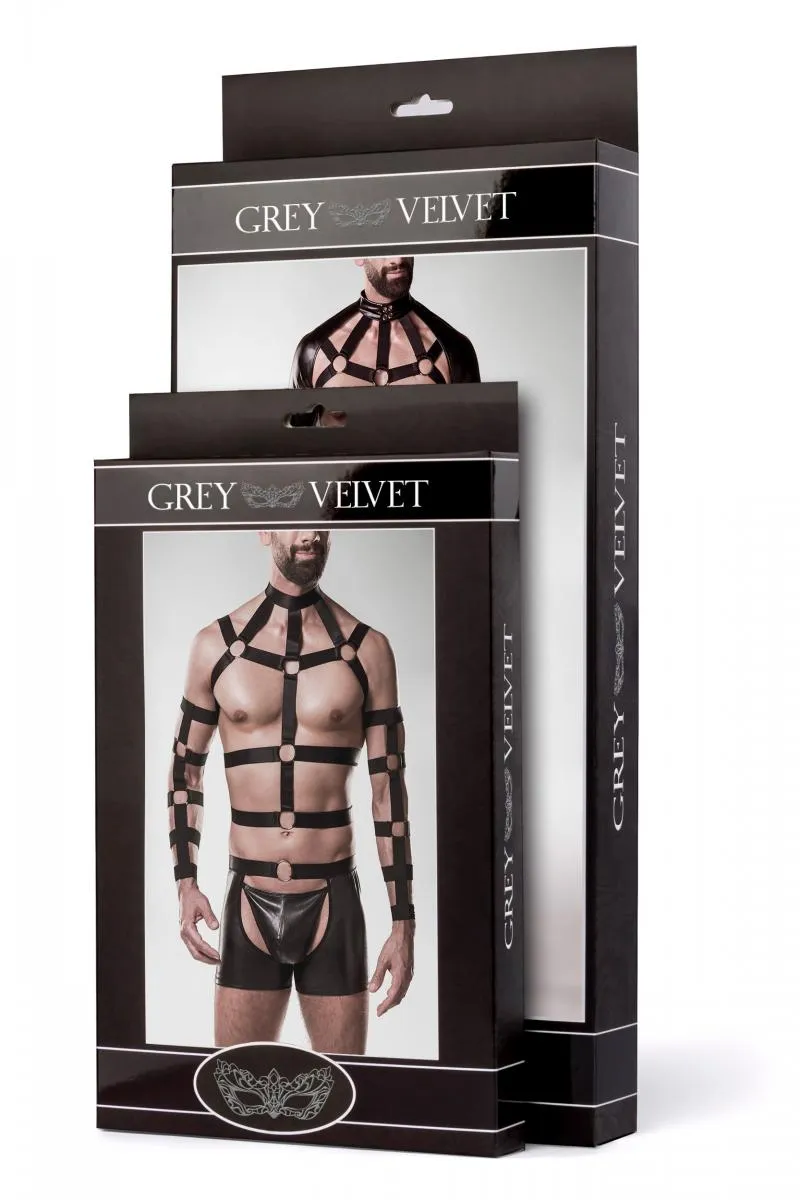 Grey Velvet Mens Harness Set 2