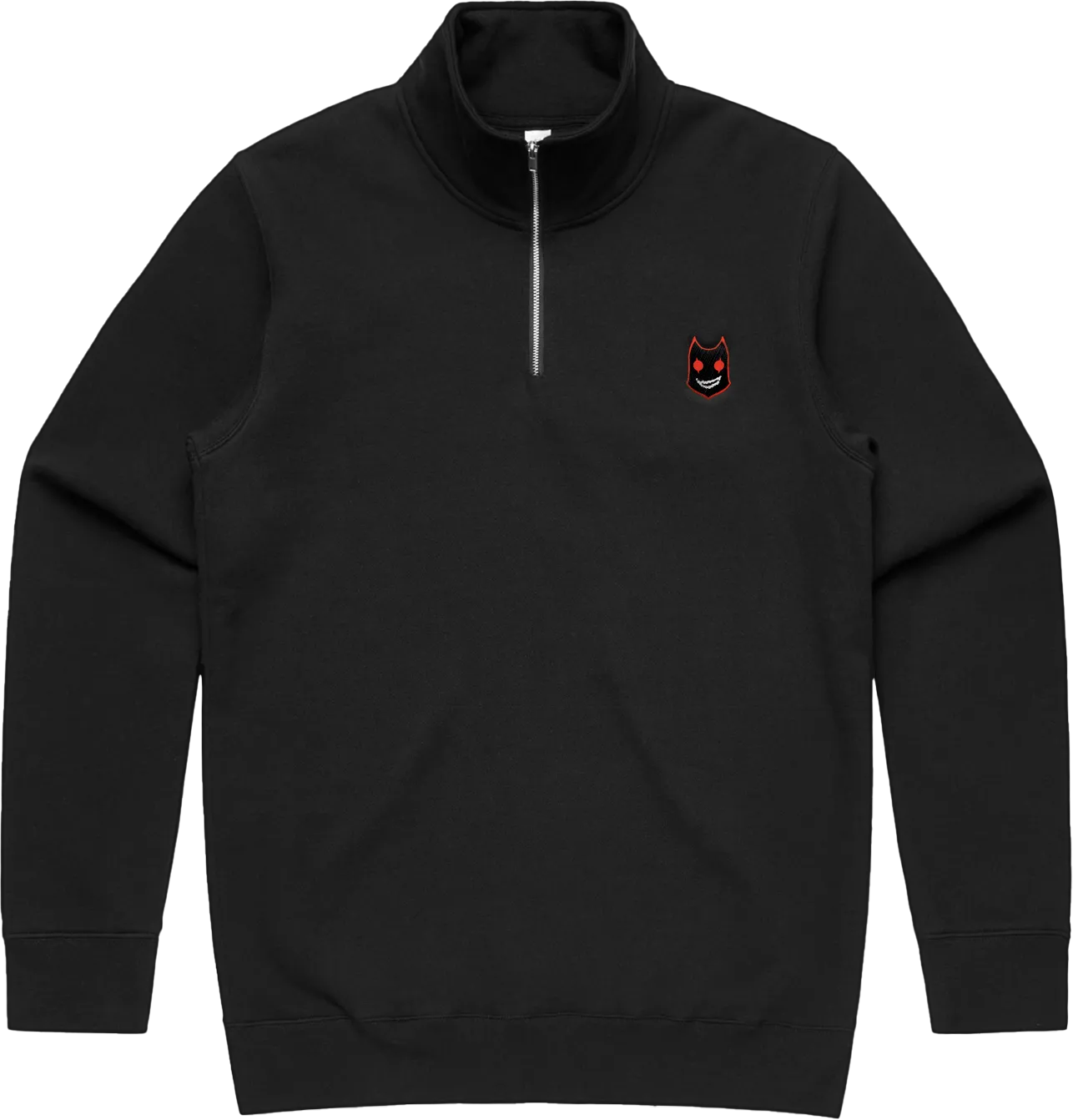 GUILTY GEAR - 'Zato-1 Pressure' Small Logo Embroidered Quarter-Zip Sweatshirt - Black