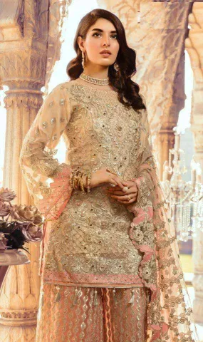 HEAVY EMBROIDERED DESIGNER BRIDAL WEAR BROWN COLOUR PAKISTANI SUIT