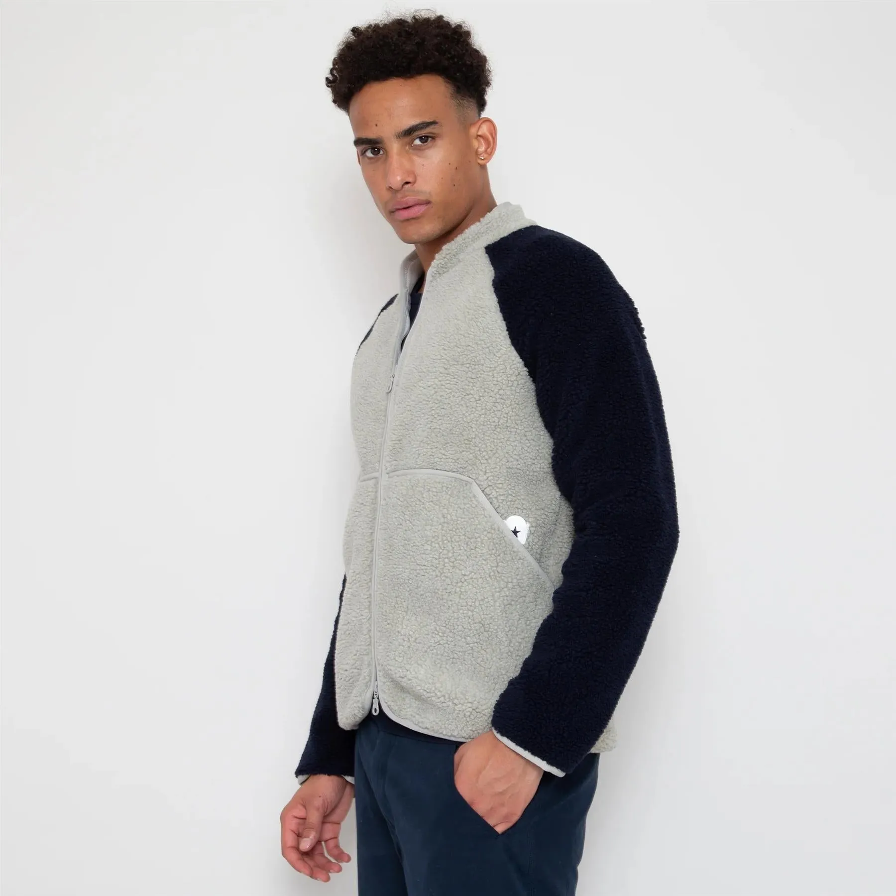 Himalayas Fleece Mid Layer Ash Grey/Deep Navy - SS24