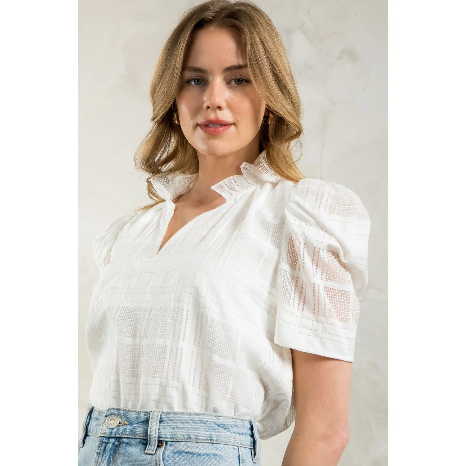 Jentry Short Sleeve Textured THML Top