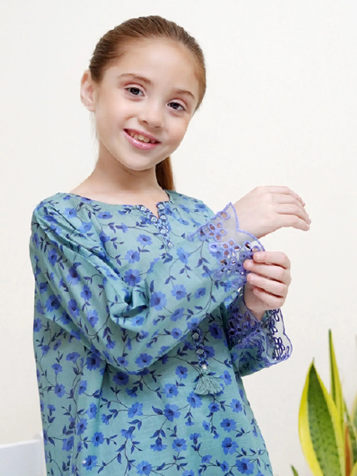 Kids Blue Coords Embroidered Lawn 2-Piece Suit