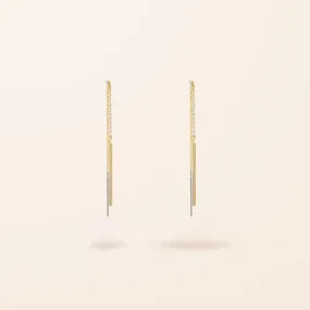 Limited Edition 10K Gold Bar Threader Earrings