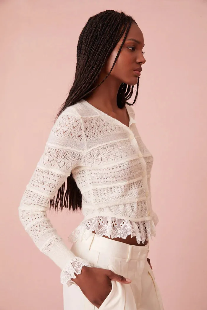 Loveshackfancy - Norden Cardigan - Cream