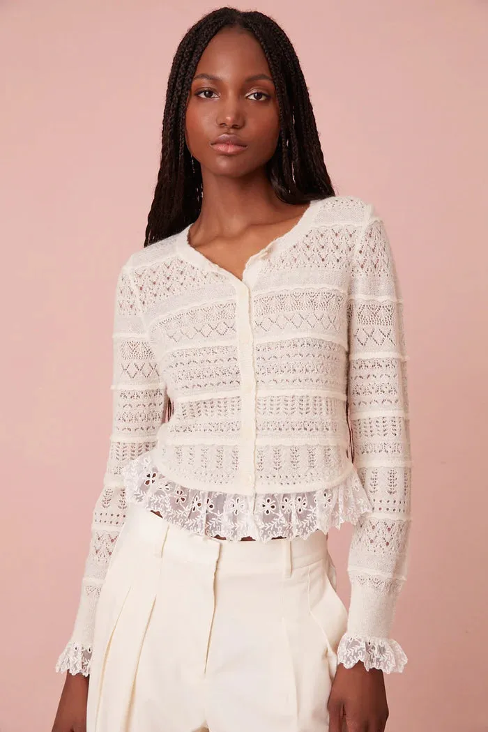 Loveshackfancy - Norden Cardigan - Cream