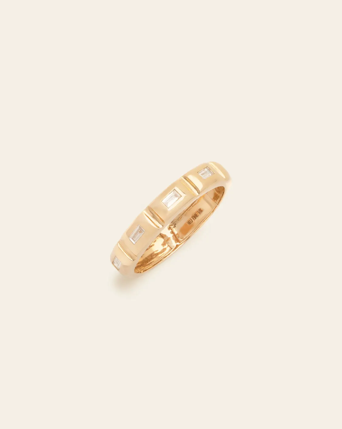 *Made to Order* Frame Baguette Band - 14k Solid Gold