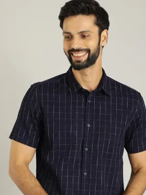 Men Checked Half Sleeve Cotton Shirt