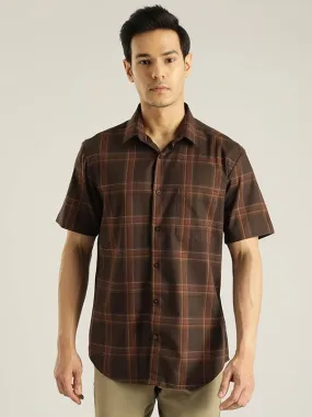 Men Checked Half Sleeve Cotton Shirt