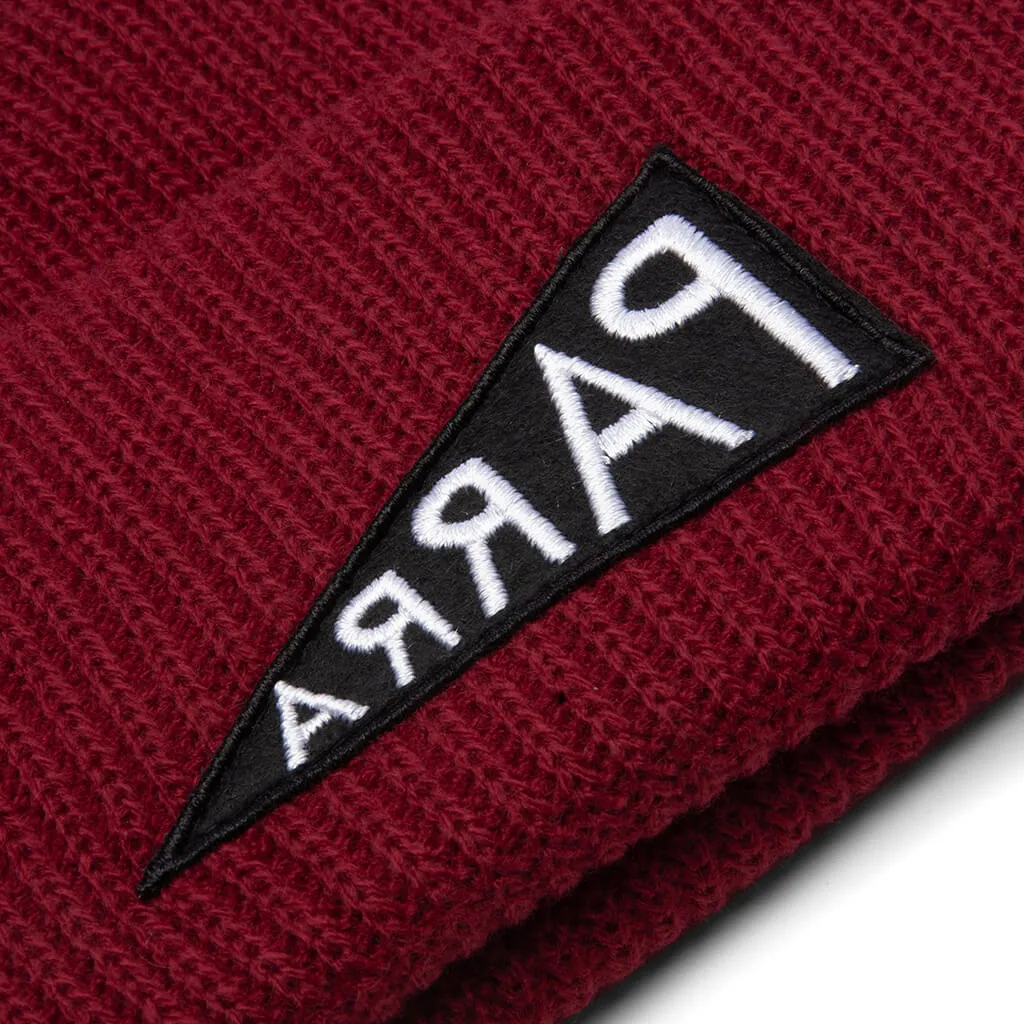 Mirrored Flag Logo Beanie - Dark Red