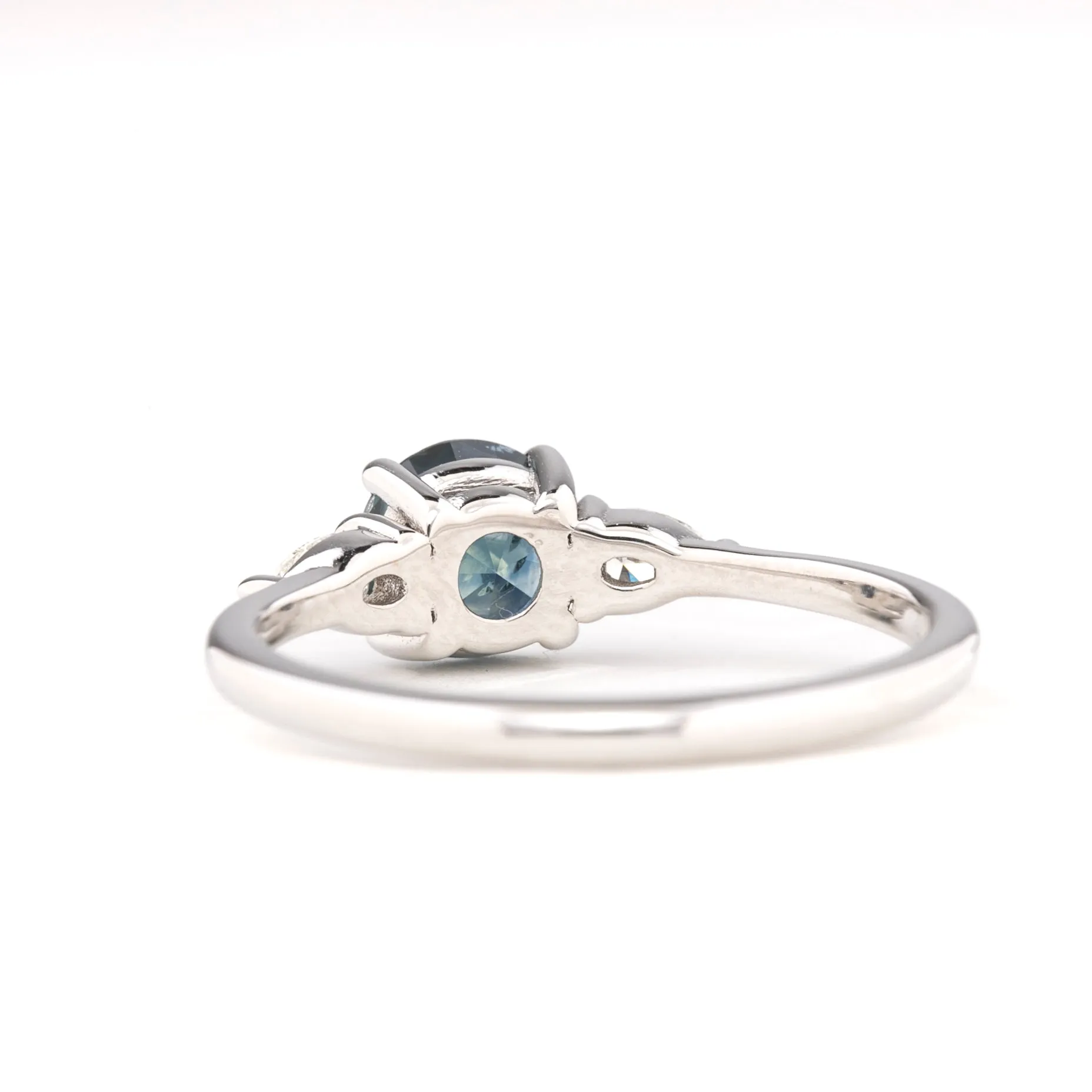 Olivia Ring 1.01ct Blue Montana Sapphire, 14k White Gold (One of a kind)