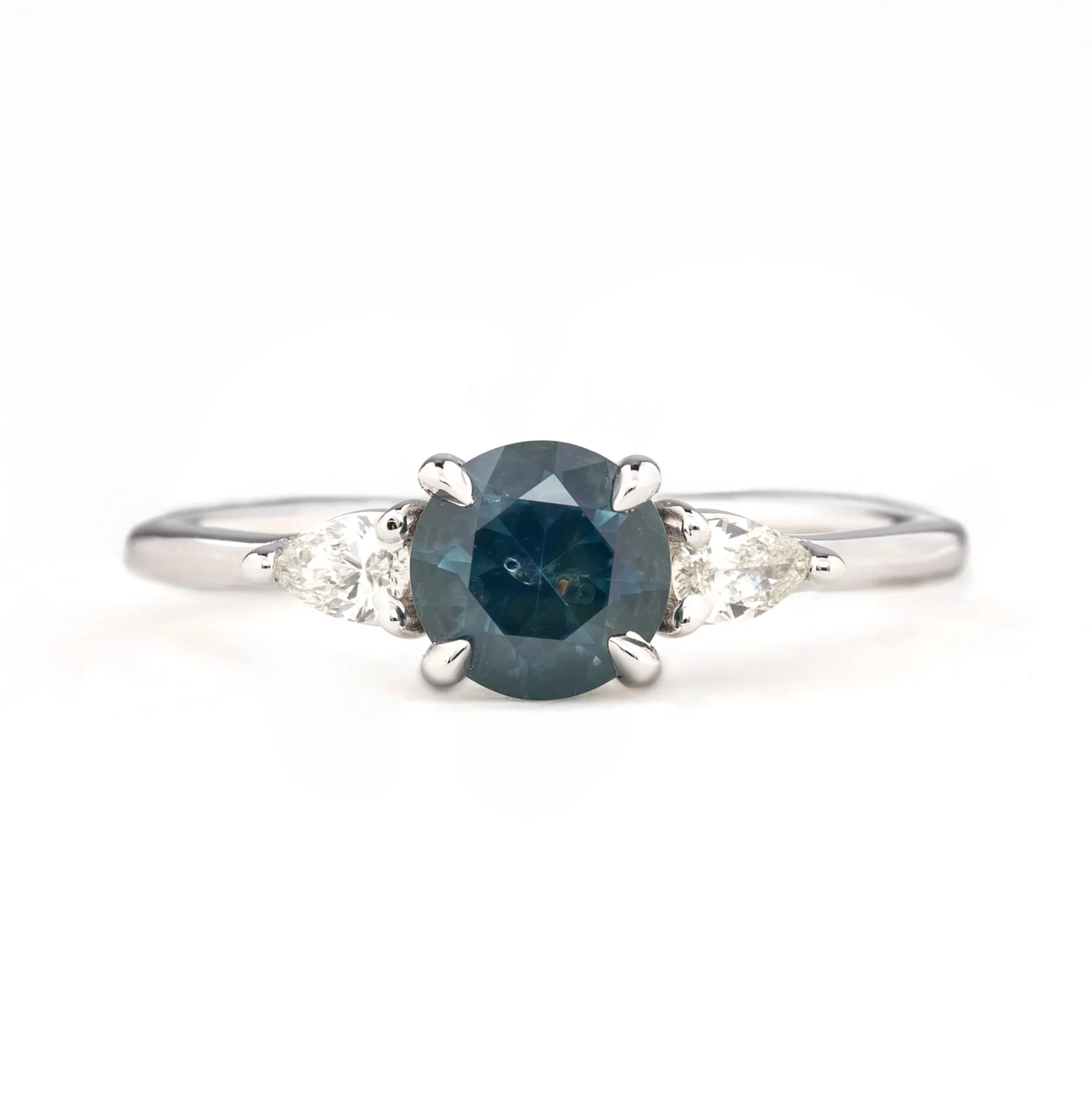 Olivia Ring 1.01ct Blue Montana Sapphire, 14k White Gold (One of a kind)