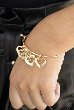 Paparazzi A Charmed Society - Gold Bracelet with hearts