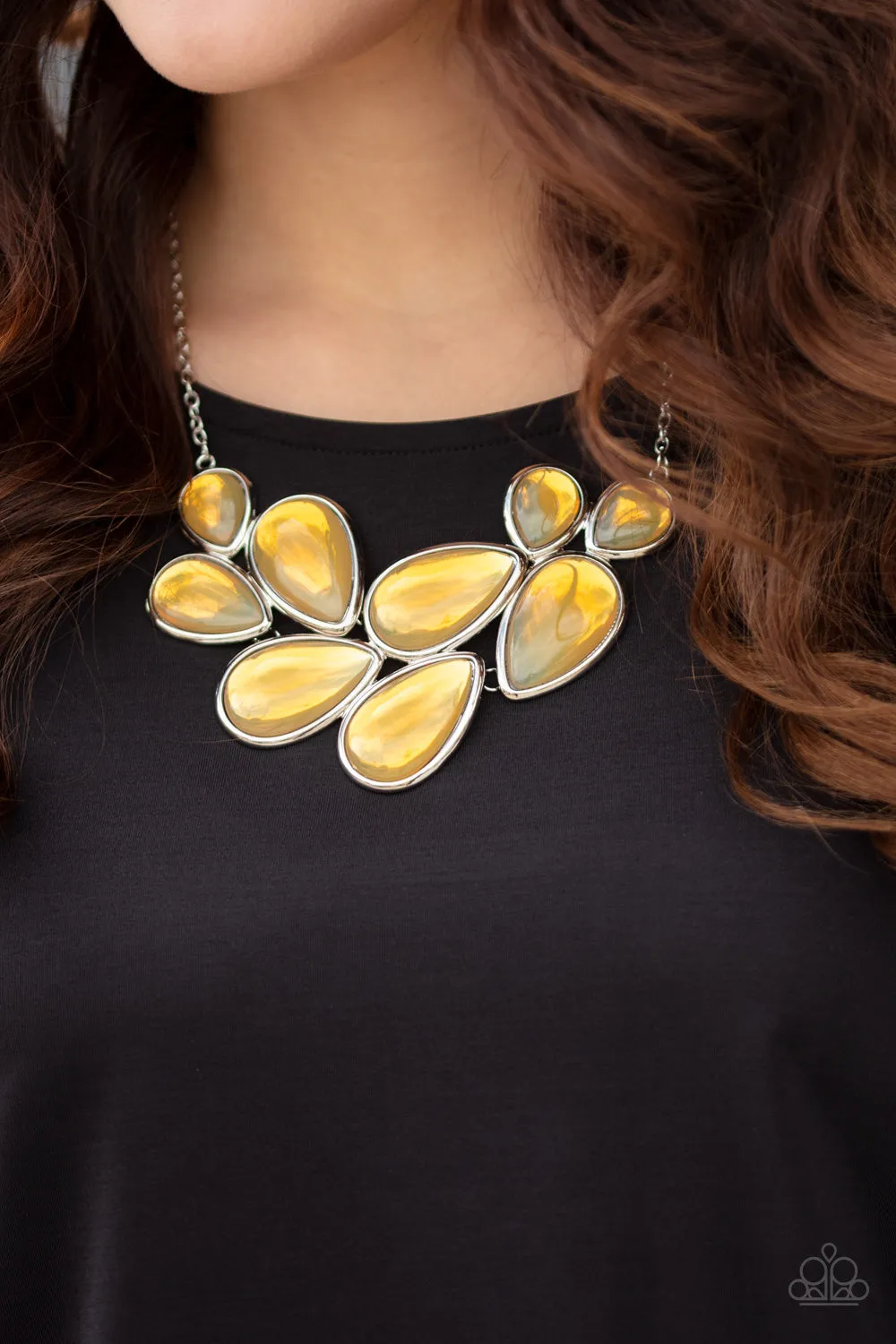 Paparazzi Iridescently Irresistible - Yellow Opalescent Necklace