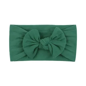 Soft Solid Colour Nylon Baby Headband in Pine Green