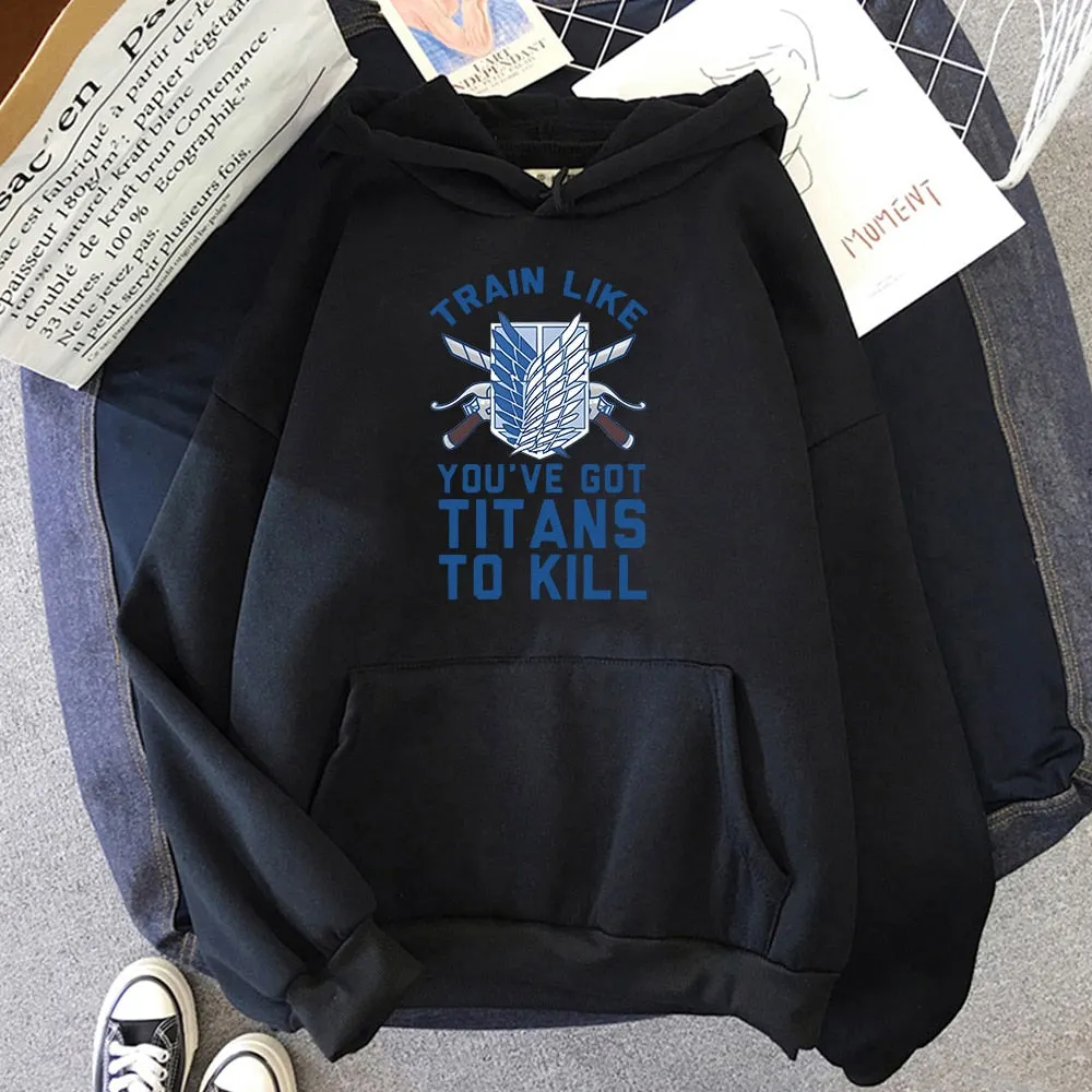 Survey Corps Attack on Titan Spirit with Anime Print Sweatshirt Hoodie Pullover Casual Harajuku Clothes