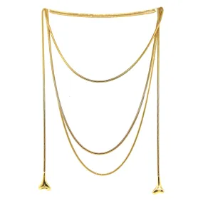 Tiffany and Co. Vintage Bone End Long Lariat Necklace in 18k Yellow Gold