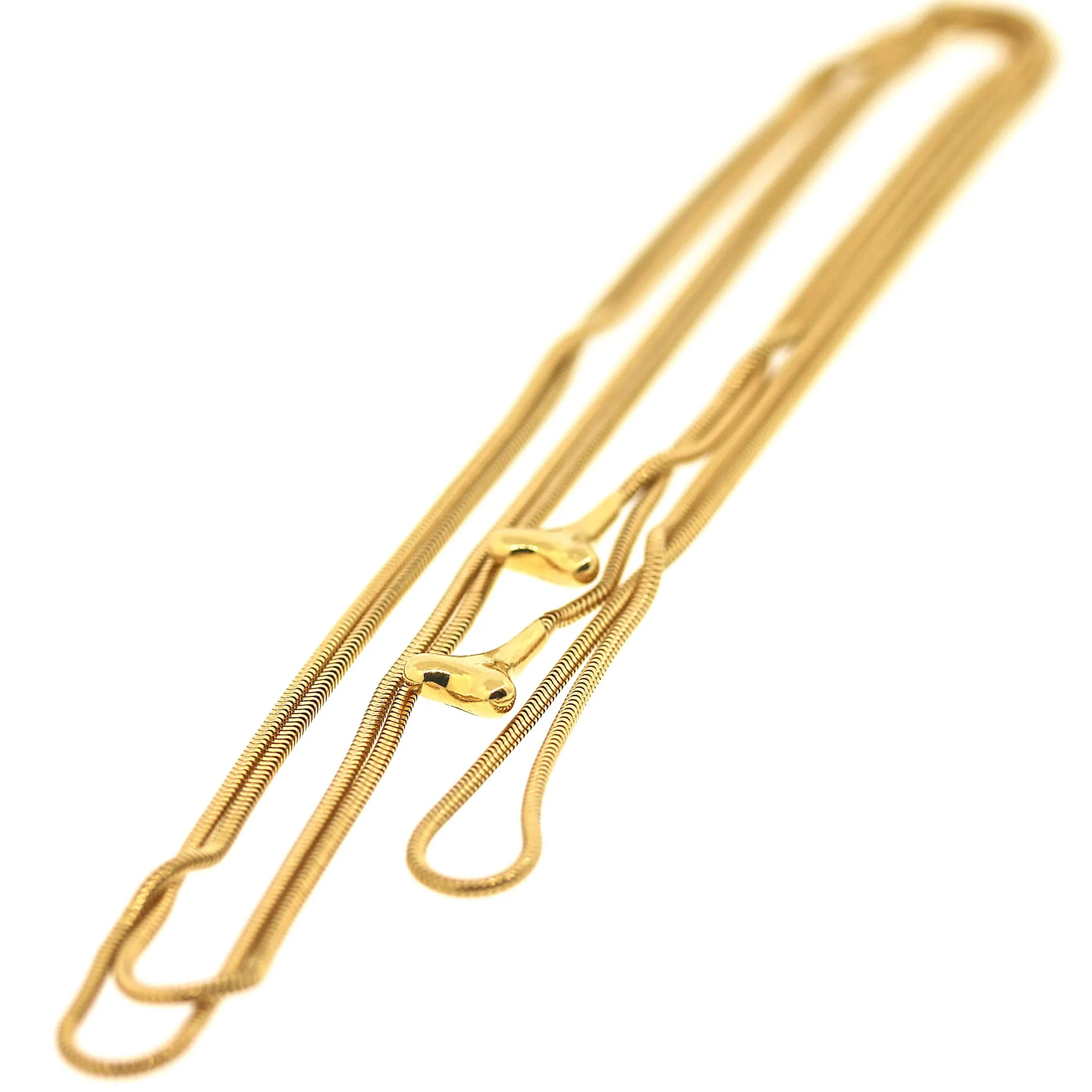 Tiffany and Co. Vintage Bone End Long Lariat Necklace in 18k Yellow Gold