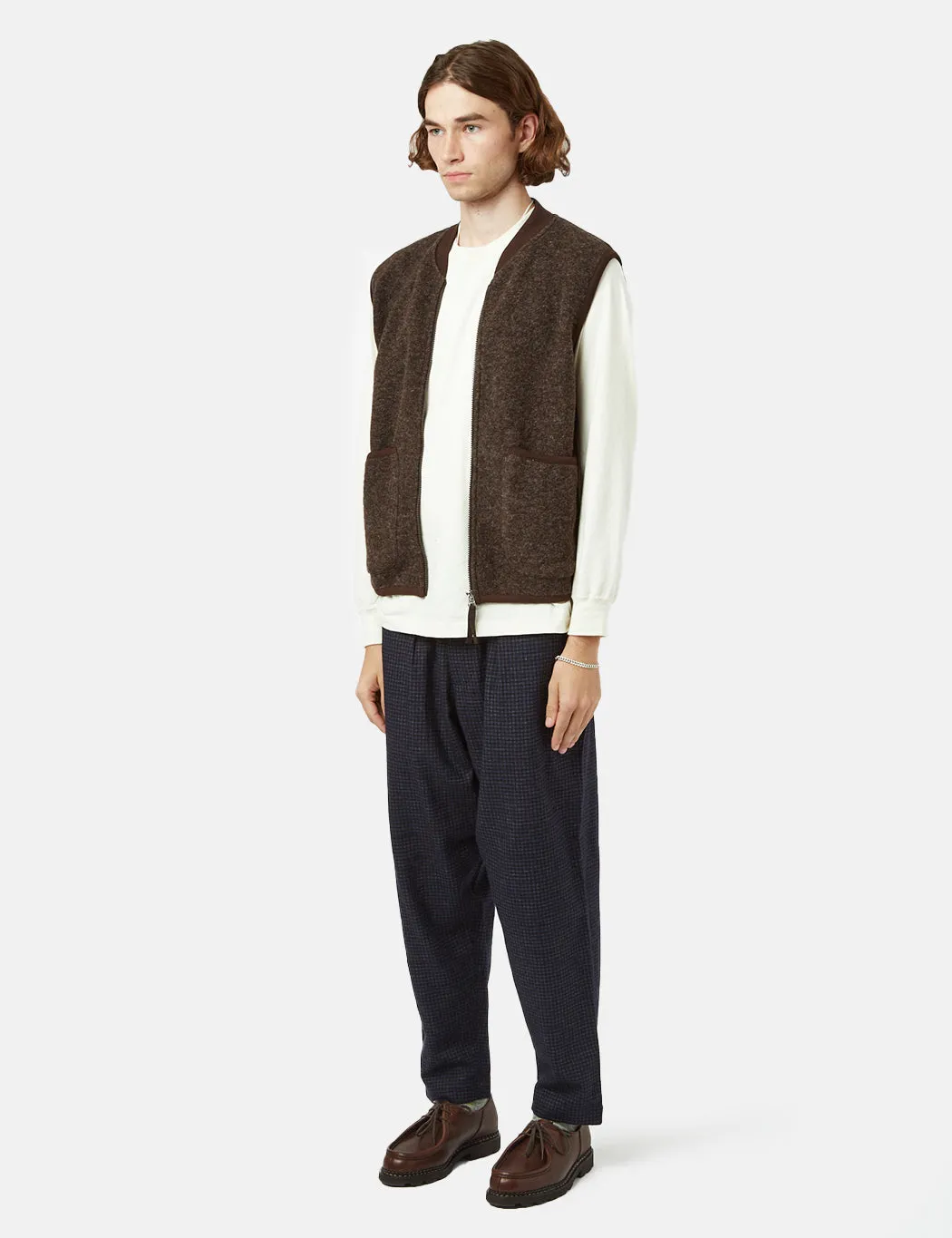 Universal Works Zip Waistcoat - Brown