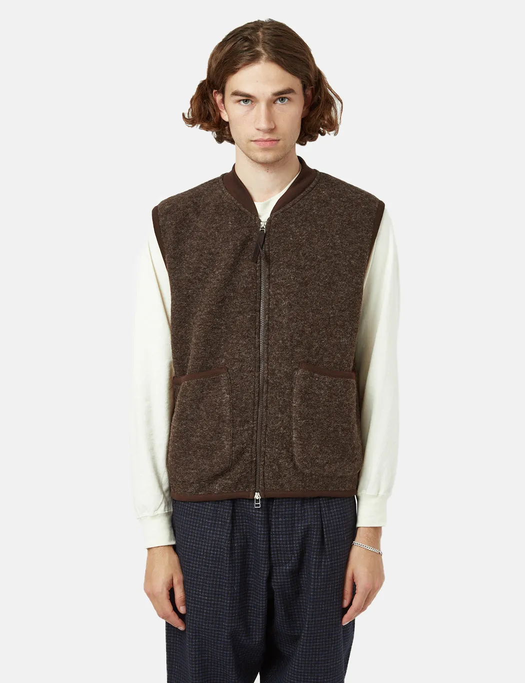 Universal Works Zip Waistcoat - Brown