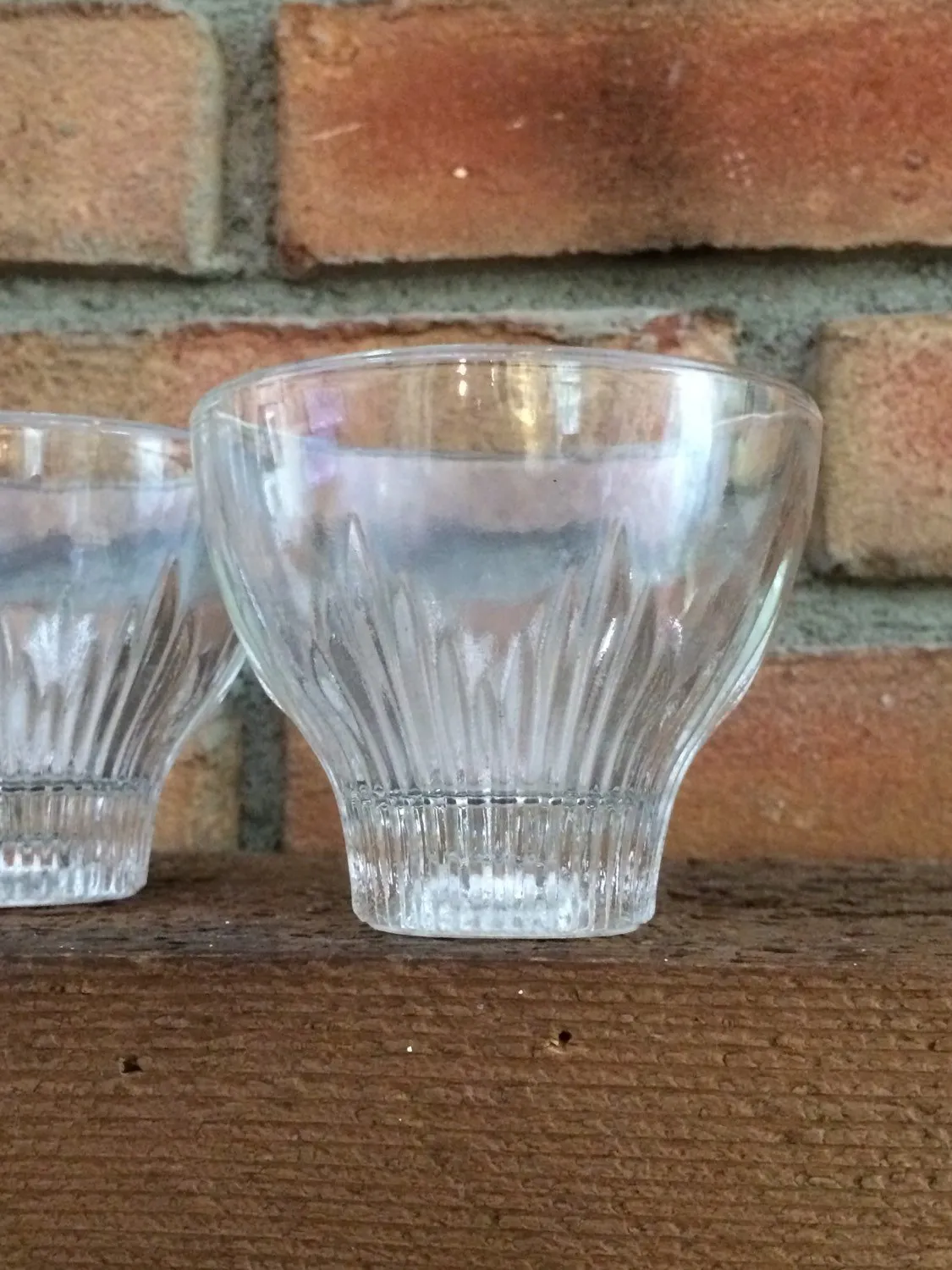 Vintage Art Deco Bar Set with Cocktail Shaker and 6 Rocks Glasses by Indiana Glass. Bareware