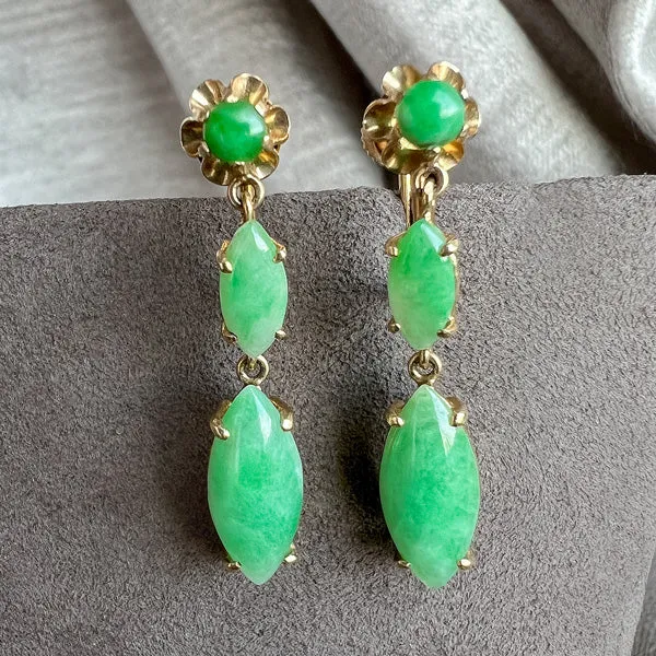 Vintage Jade Drop Earrings