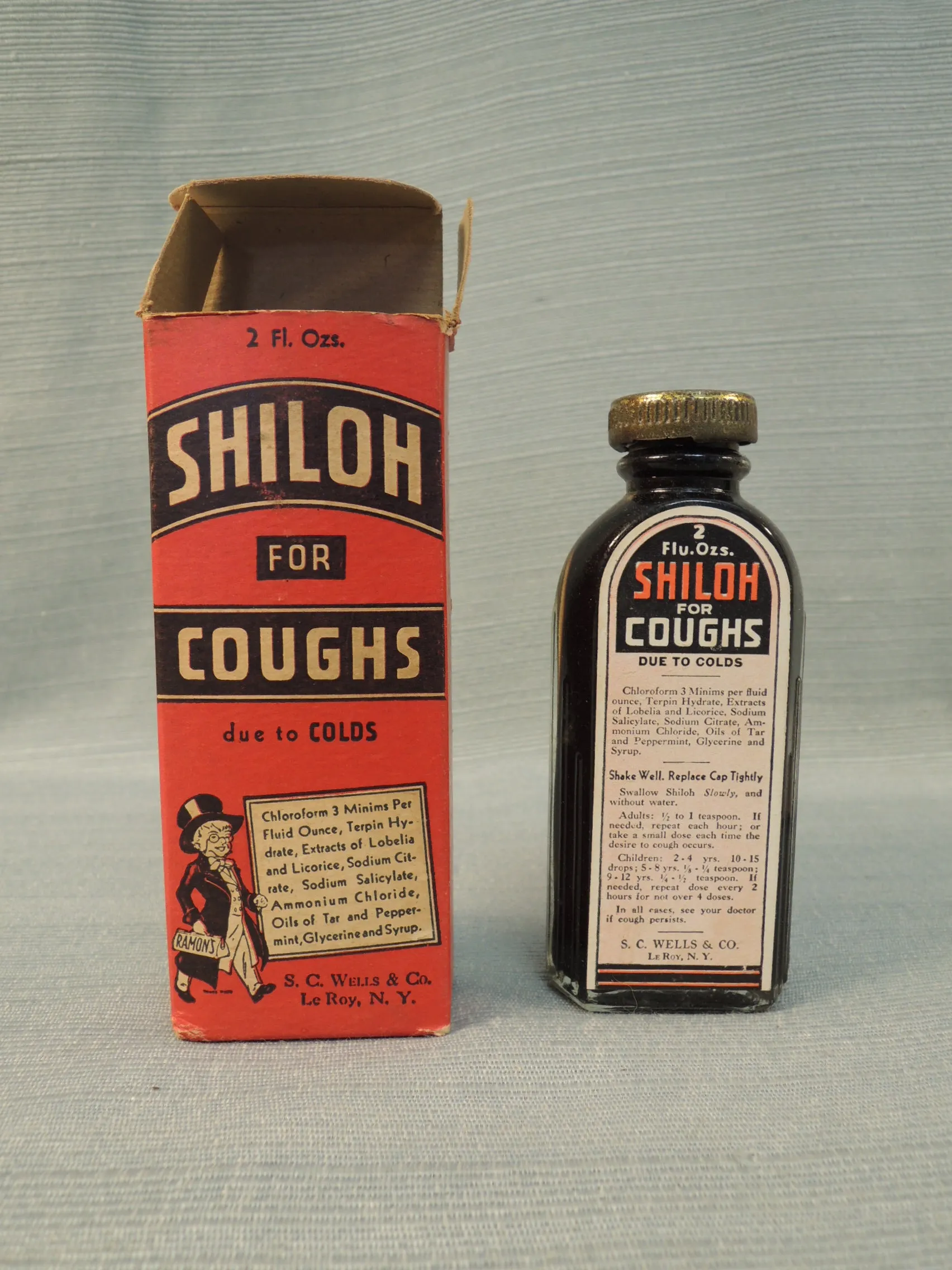 Vintage Patent Medicine - Shiloh for Coughs - Good Vintage Condition