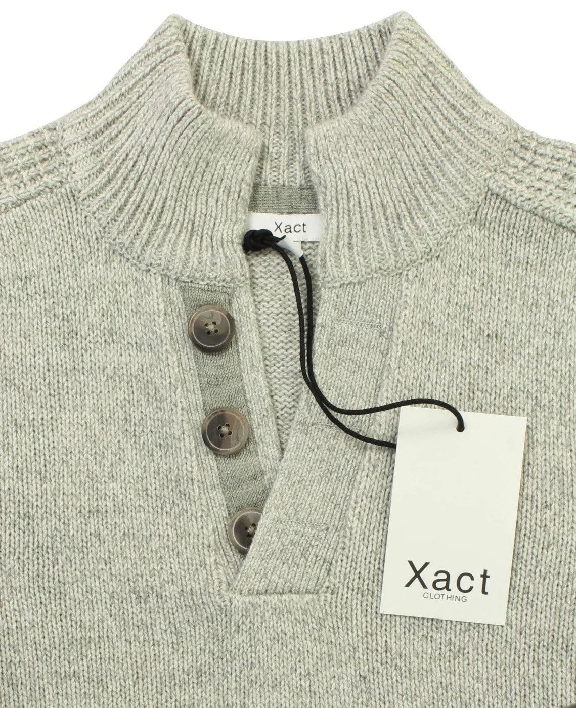 Xact Mens 3 Button Wool Blend Jumper